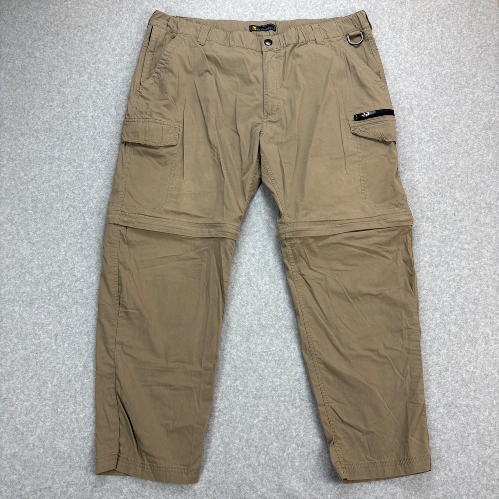 B.C. Clothing Convertible Cargo Pants Mens XXL‎ x 30 Khaki Brown Zip Off Hiking